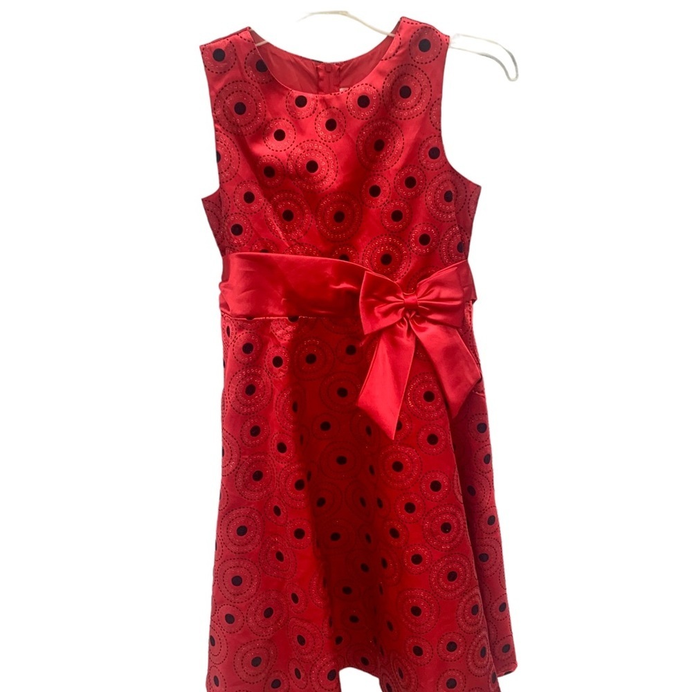 Rare Editions Girls Dresses Red & Black Lace Holiday Dress Size 14